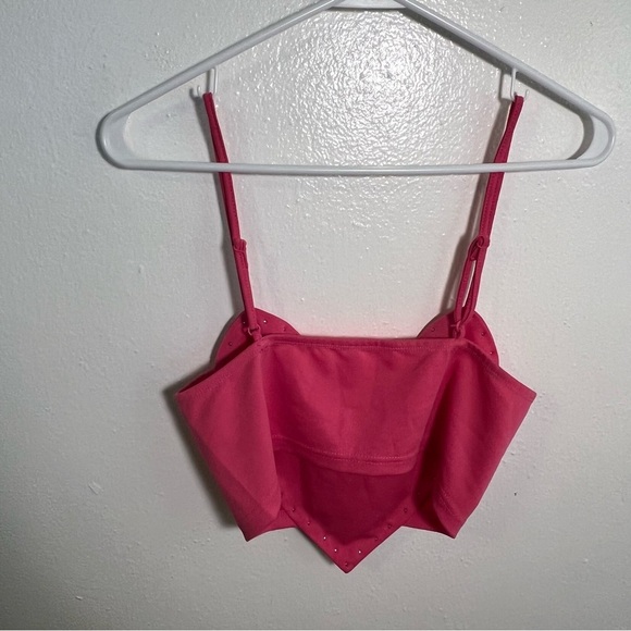 Shein Heart Pattern Tank Top Pink Pearls 6 - Picture 8 of 10